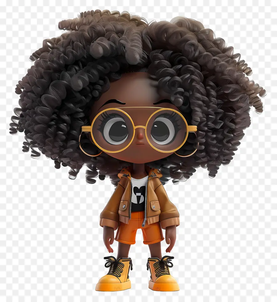 Niña Negra Afro，Personaje De Dibujos Animados PNG