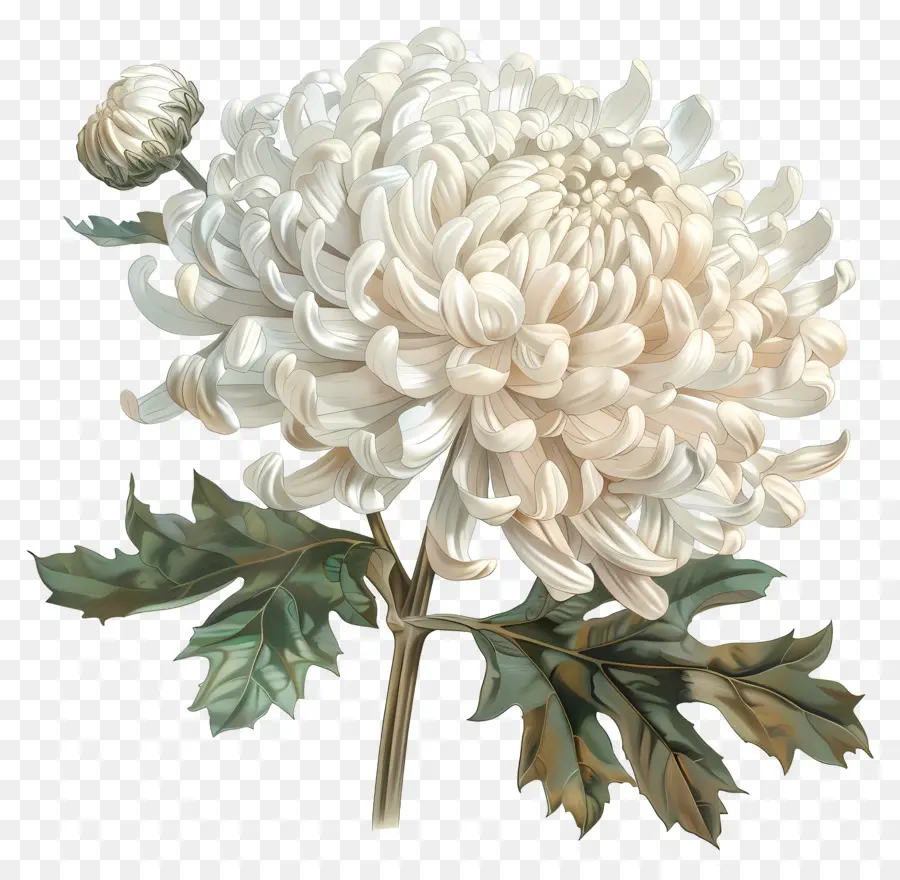 Crisantemo Blanco，Flor PNG