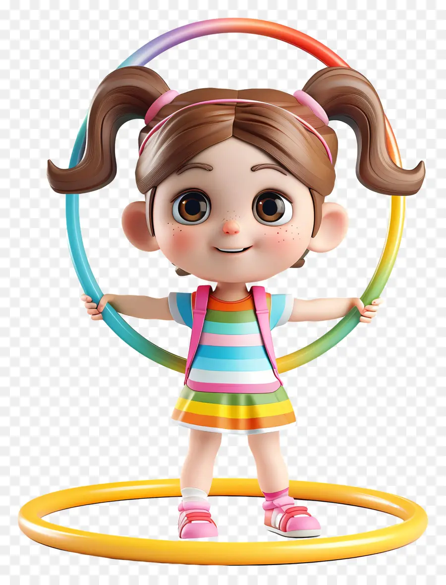 Niña Jugando，Render 3d PNG