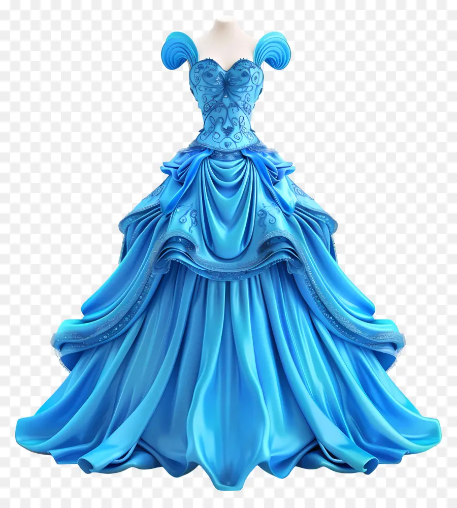 Vestido De Bola，Vestido Azul PNG