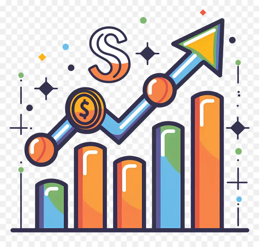 El Crecimiento Financiero，Line Graph PNG