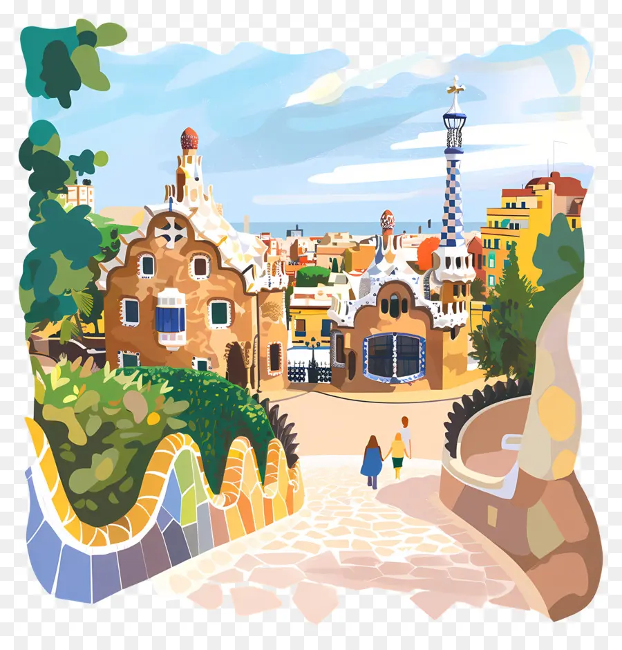 El Parque Güell，Barcelona PNG