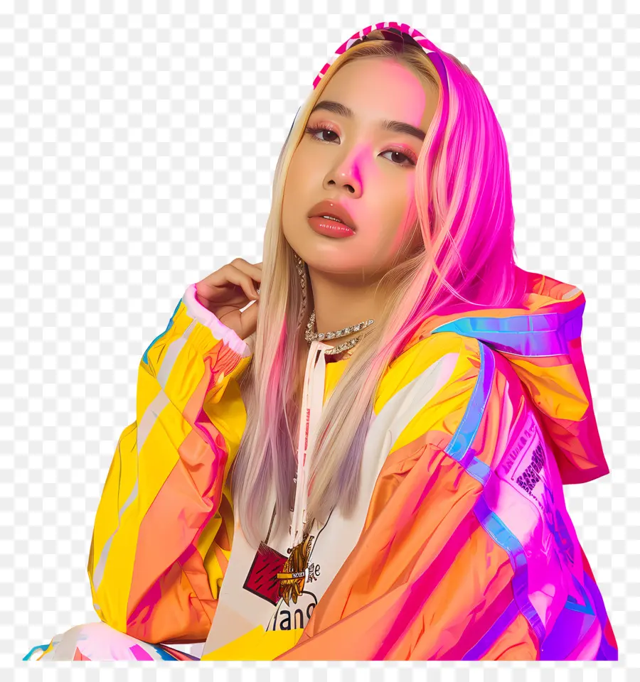 Lil Tay，Impermeable Colorido PNG