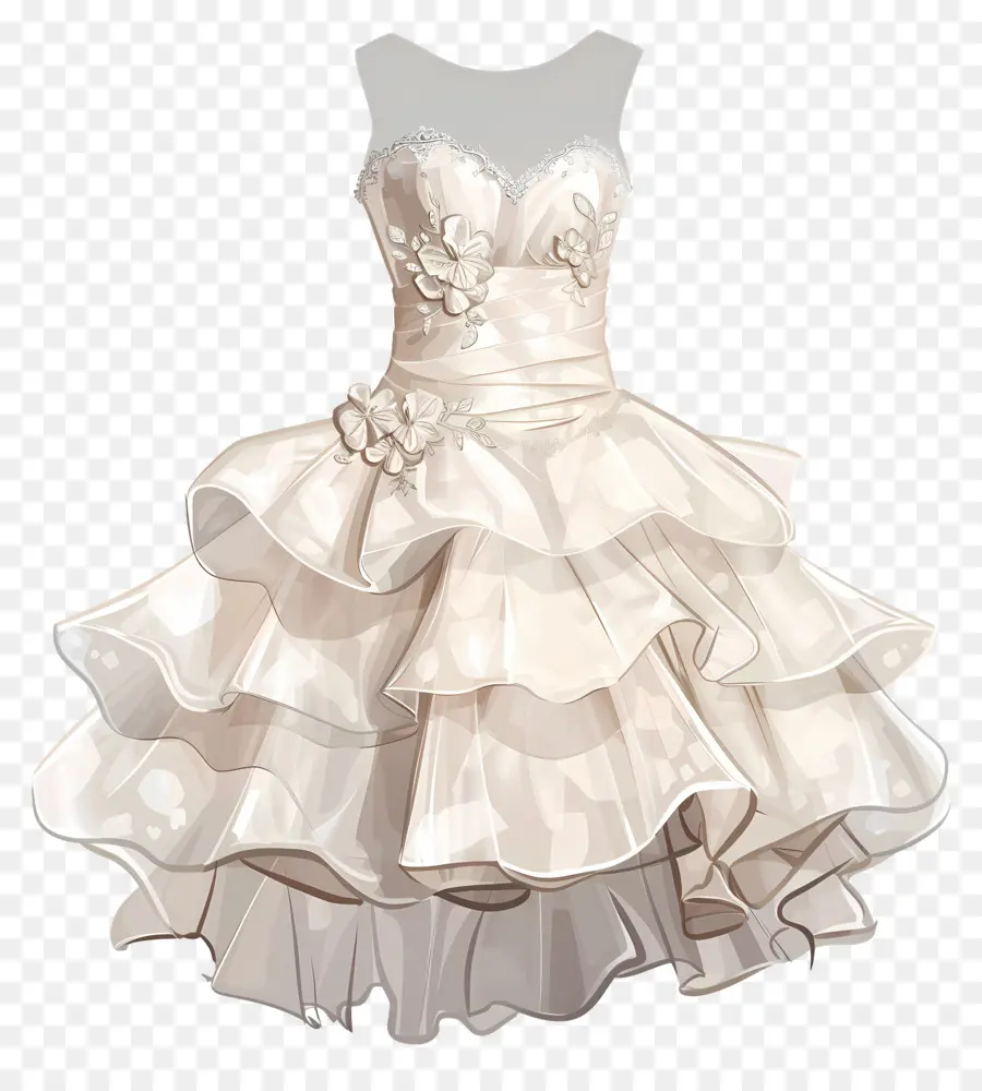 Vestido De Novia Corto，Vestido Blanco PNG