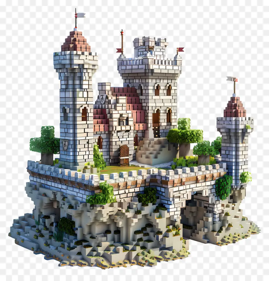 Castillo De Minecraft，Edificio De Piedra PNG