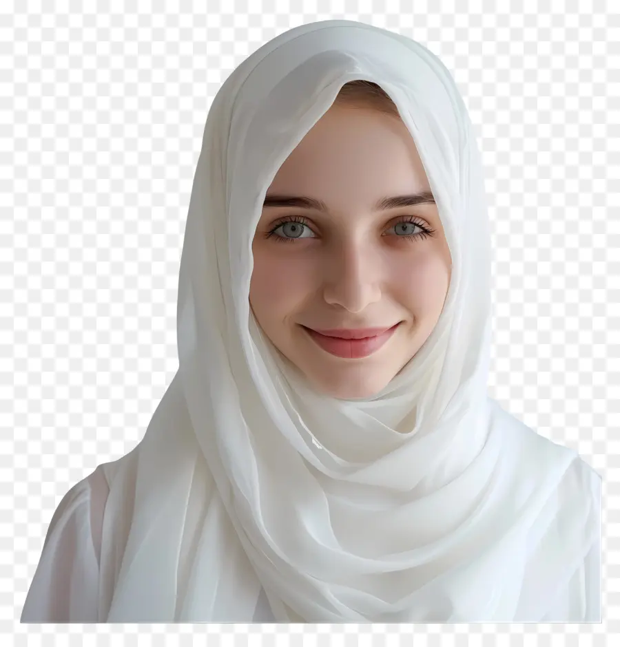Hijab Blanco，Mujer PNG