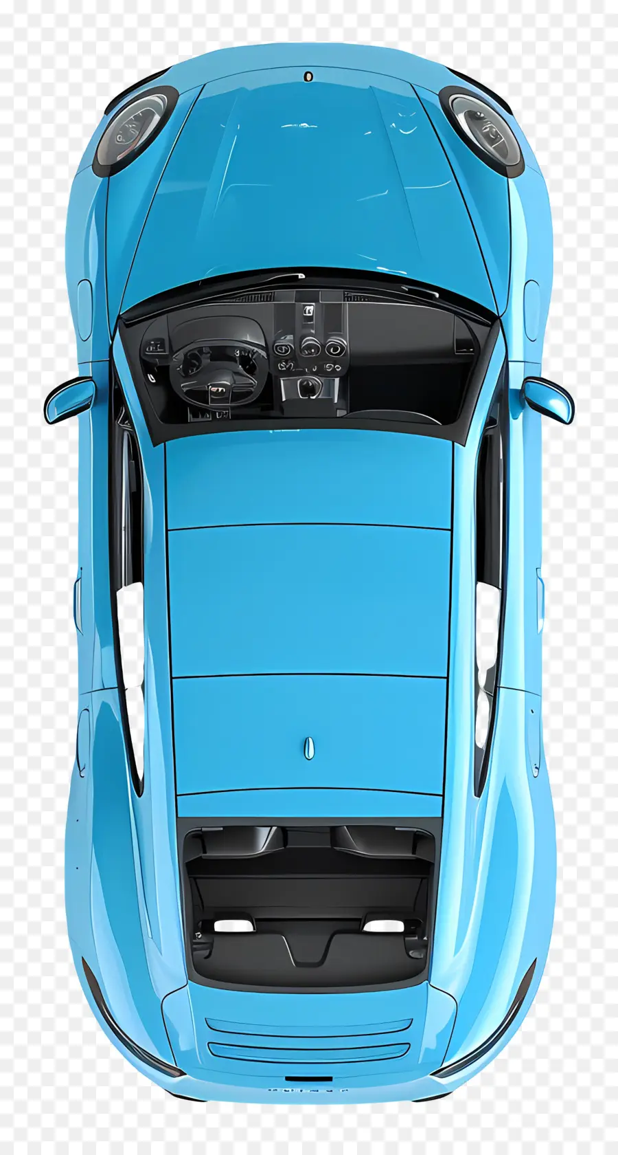 Vista Superior Del Coche Azul，Coche Azul PNG