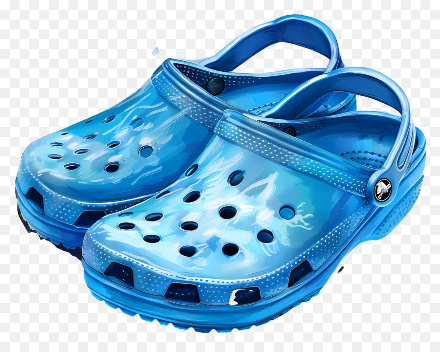 Cocodrilos，Zapatos De Crocs Blue PNG