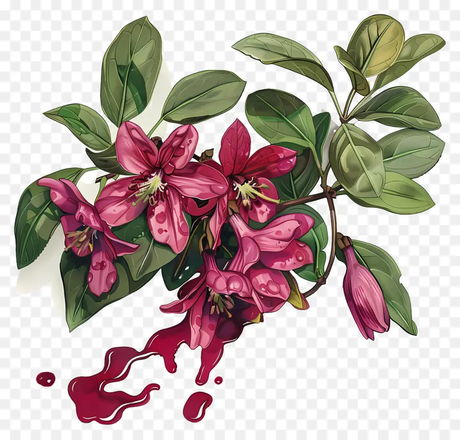 Weigela De Vino Derramado，Flor Rosa PNG