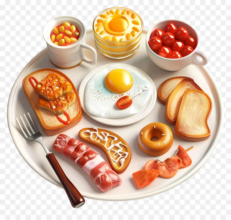 Comida De Desayuno，Plato De Desayuno PNG