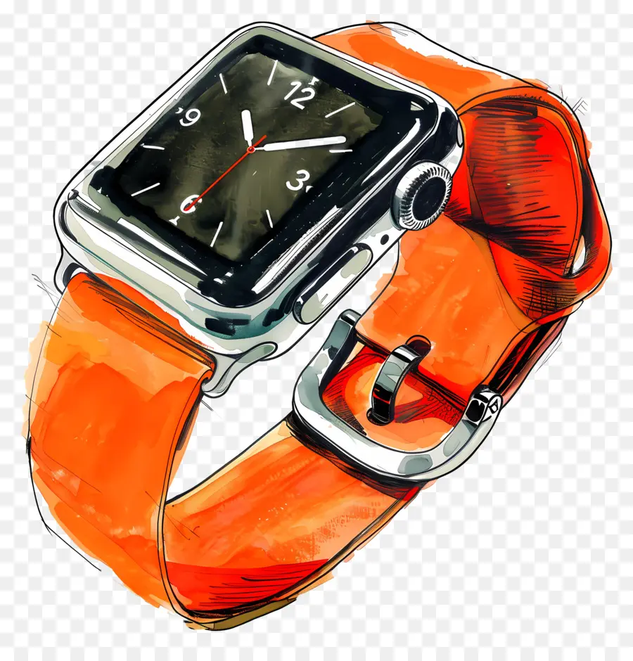Reloj Apple，Reloj Naranja PNG