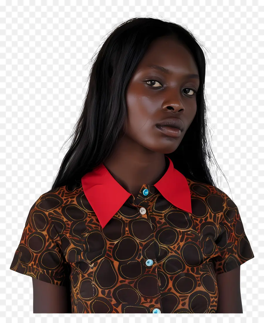 Mujer Africana，Mujer En Camisa Estampada PNG