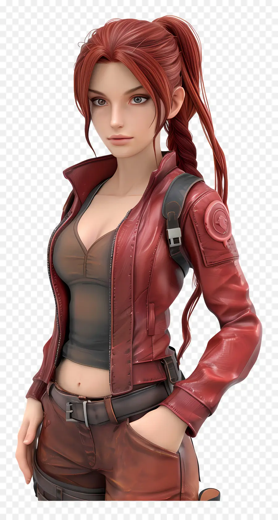 Figura De Claire Redfield，Chaqueta De Cuero Rojo PNG