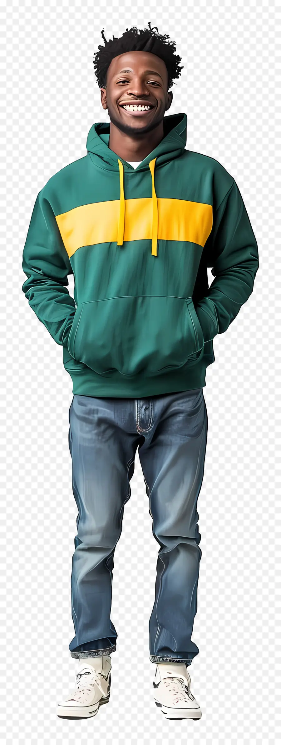 Hombre Negro Sonriente，Moda Casual PNG