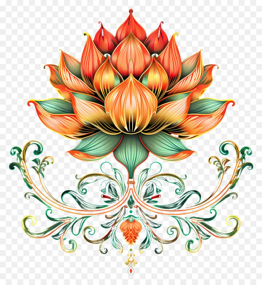 Arte De Línea，Diseño Floral PNG