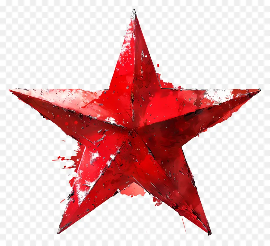 Estrella Roja，Brillo Metálico PNG