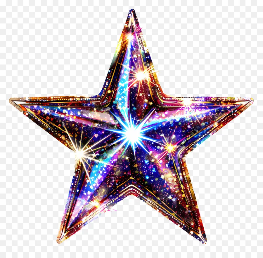 Estrella Brillante，Estrella De Vidrio Colorida PNG