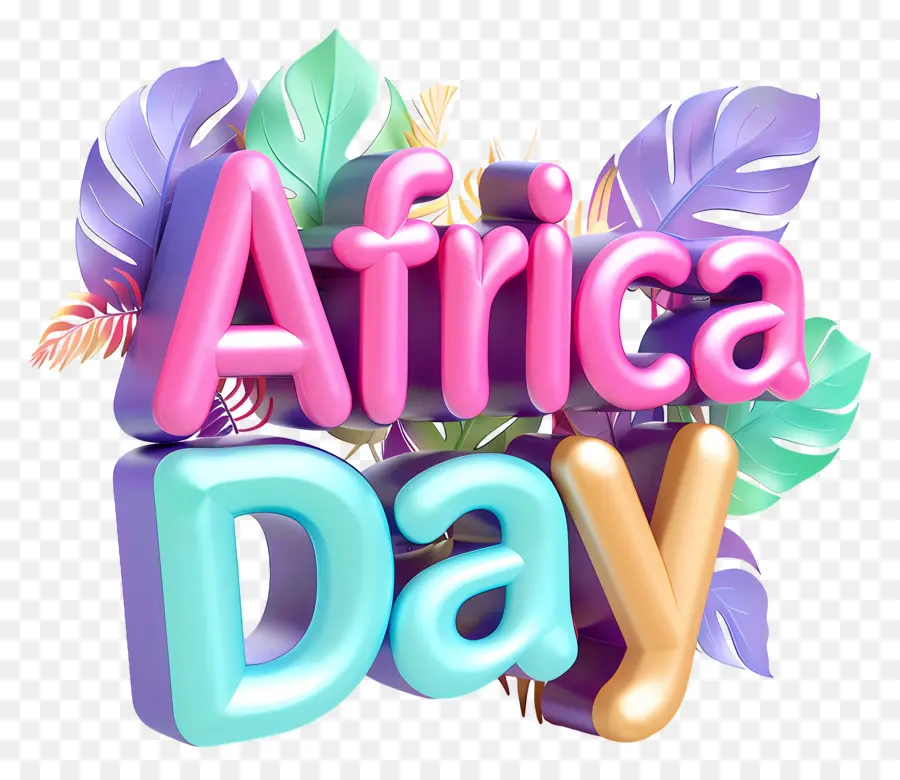 El Día De áfrica，Rosa Y Verde PNG