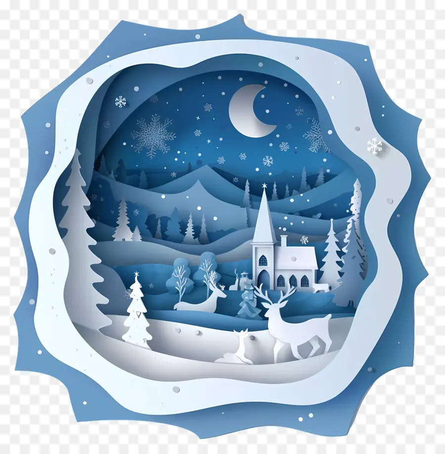 Escena De Navidad，Invierno PNG