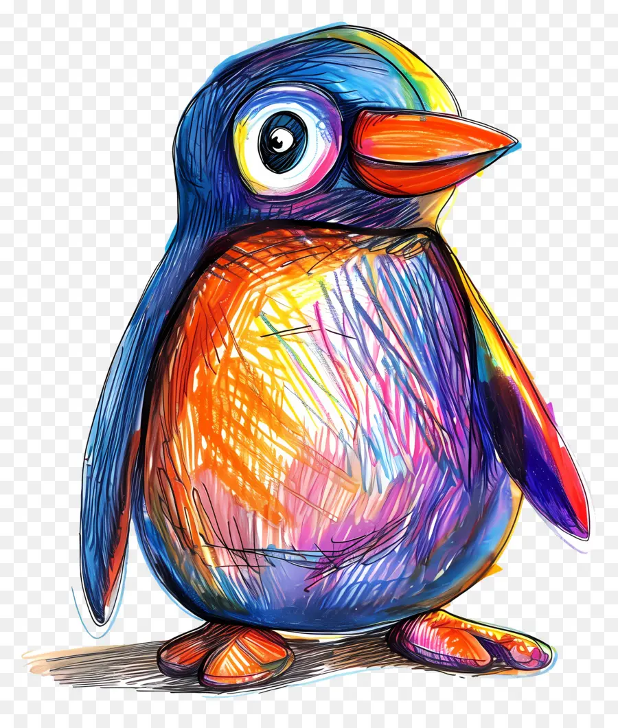 Pingüino De Dibujos Animados，Pingüino Colorido PNG