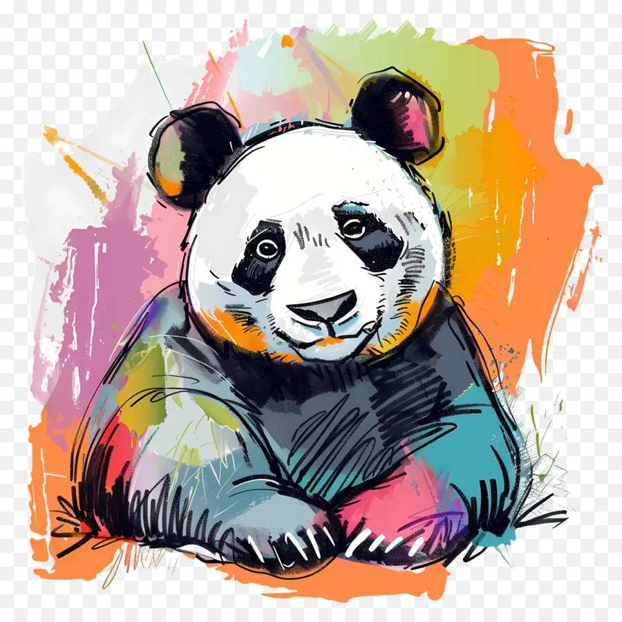 Panda，Pintura De Oso Panda PNG