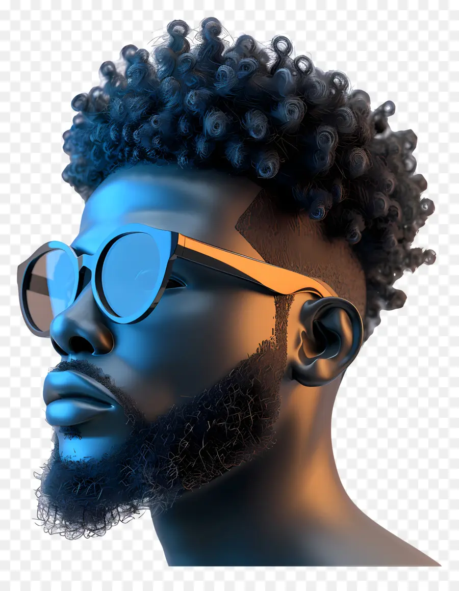 Afro Low Taper Fade，Black Man PNG