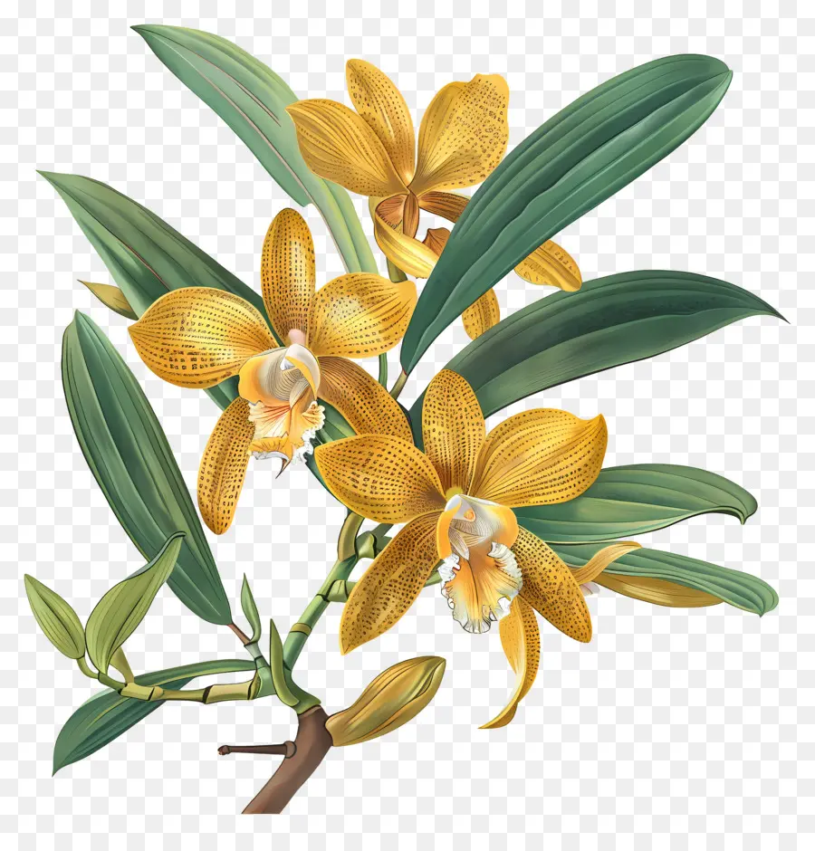 Oro De La Orquídea Kinabalu，Orquídeas Amarillas PNG