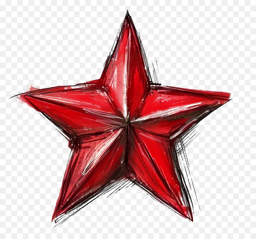 Estrella Roja，Pintura Al óleo PNG