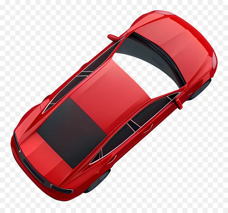 Vista Superior Del Coche Rojo，Coche Rojo PNG