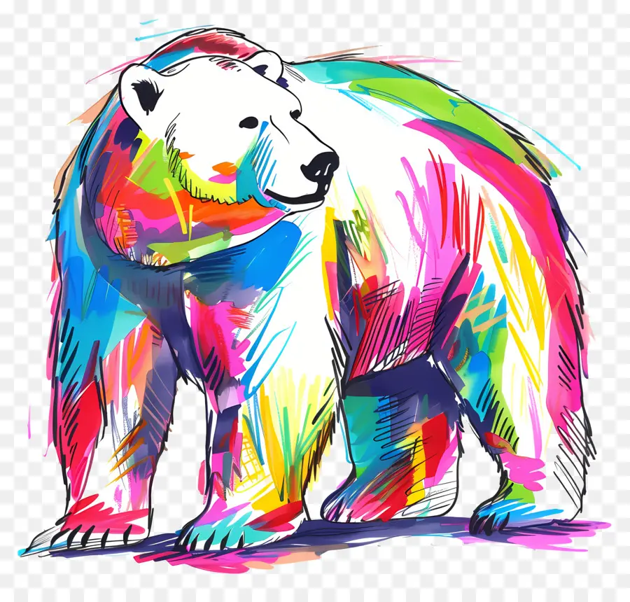 Oso Polar，Oso Colorido PNG