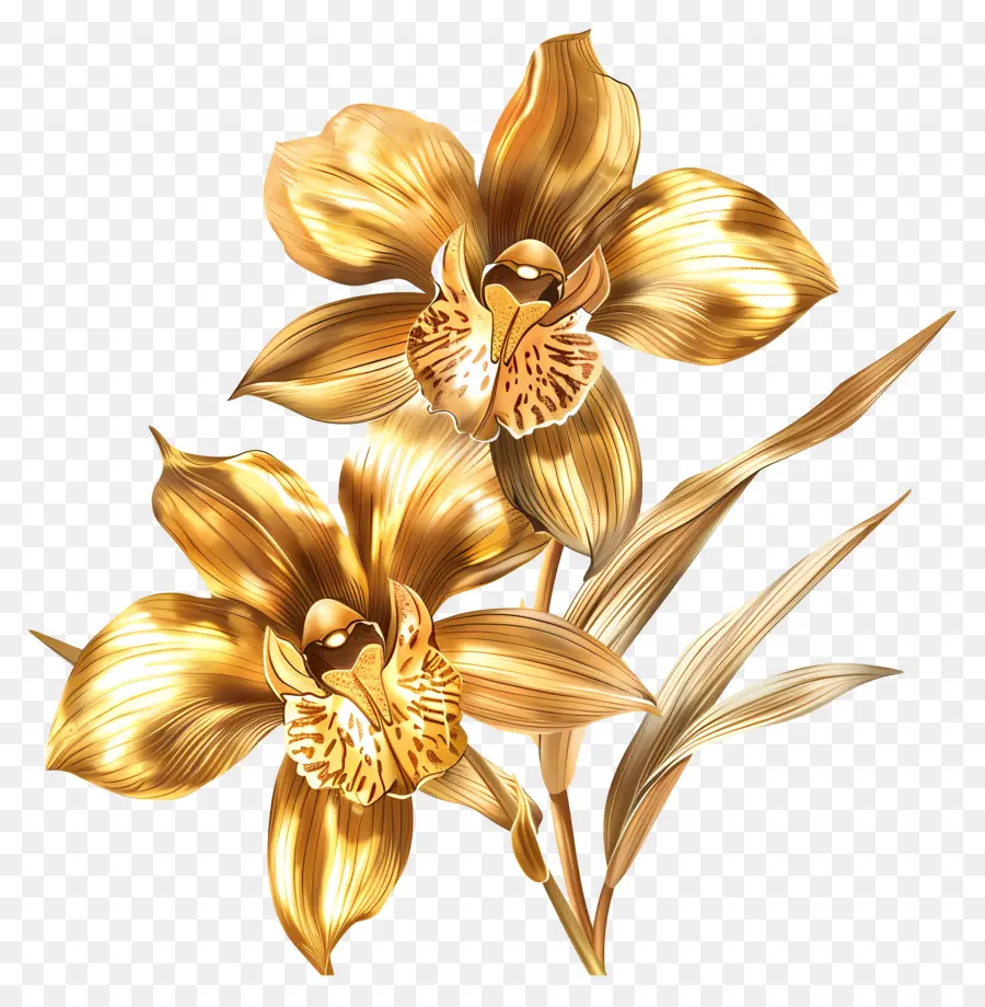 Oro De La Orquídea De Kinabalu，Flor Dorada PNG