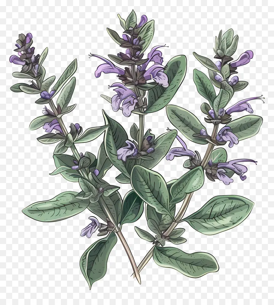 Flor De Salvia，Planta Verde PNG