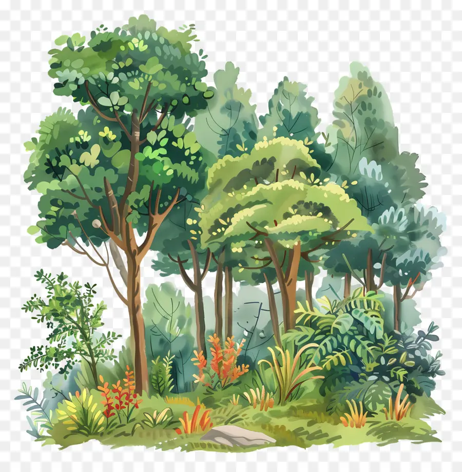 Bosque Exuberante，Bosque Denso PNG