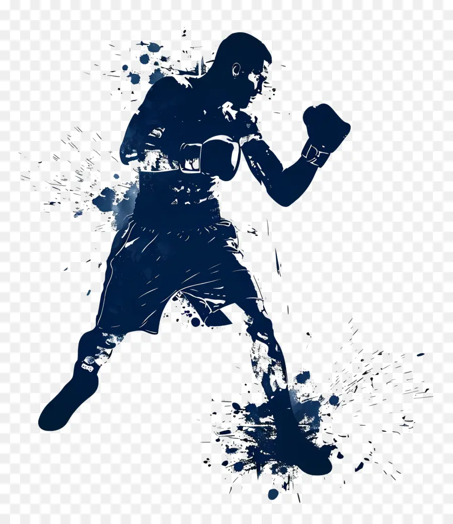 Silueta De Boxing Man，Baloncesto PNG