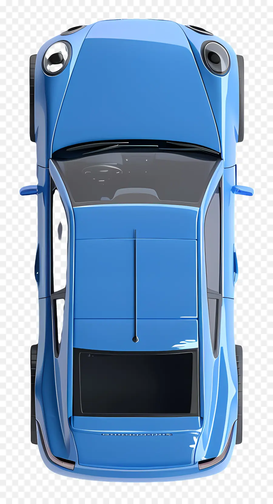 Vista Superior Del Coche Azul，Coche Deportivo PNG