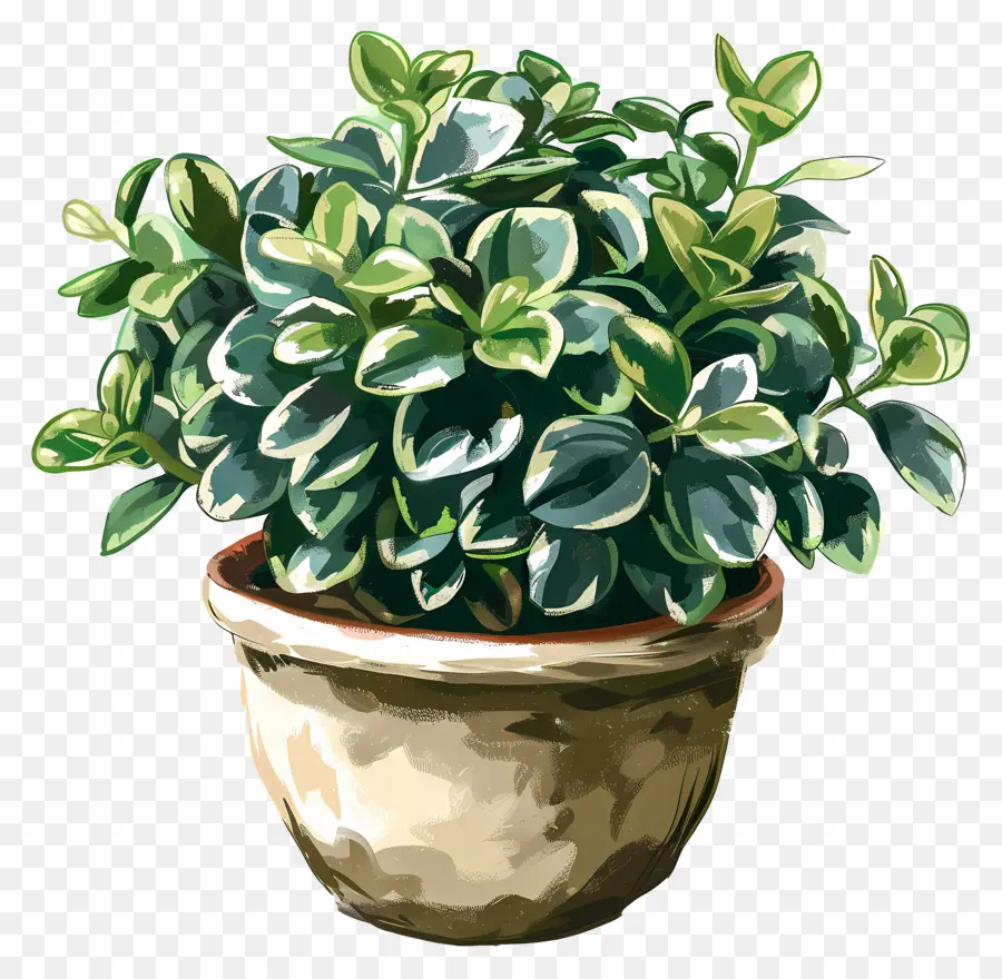 Planta De Jade Abigarrado，Planta En Maceta PNG