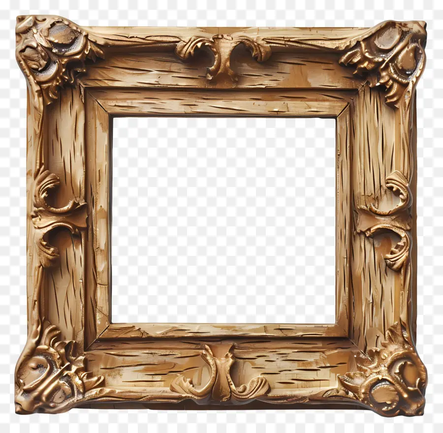 Wooden Frame，Marco De Madera Decorativa PNG