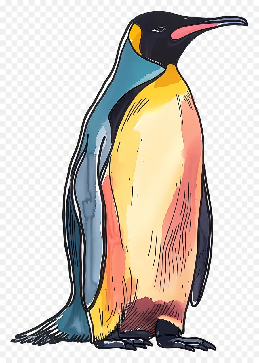 Pingüino Emperador，Pingüino Colorido PNG