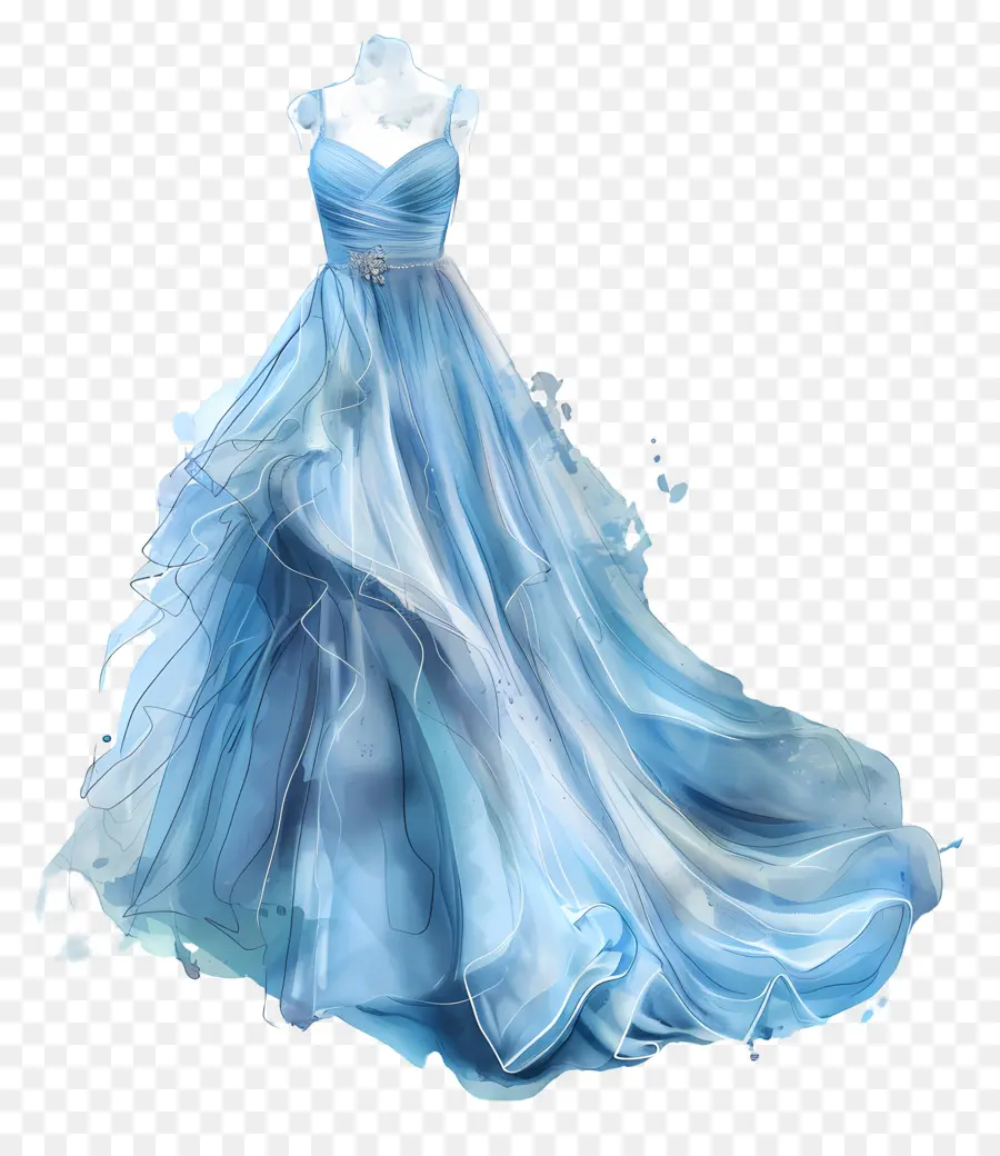 Vestido De Novia Azul，Vestido De Pelota Azul PNG