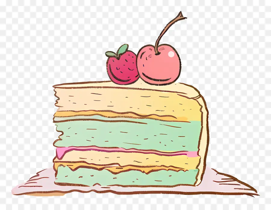 Pastel De Garabato，Rebanada De Pastel PNG