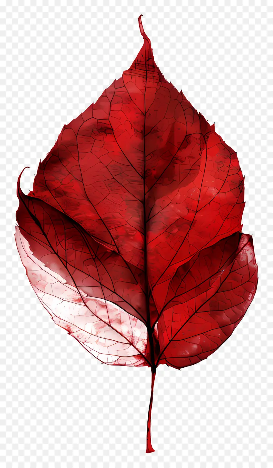 Hoja Roja，Tallo Blanco PNG