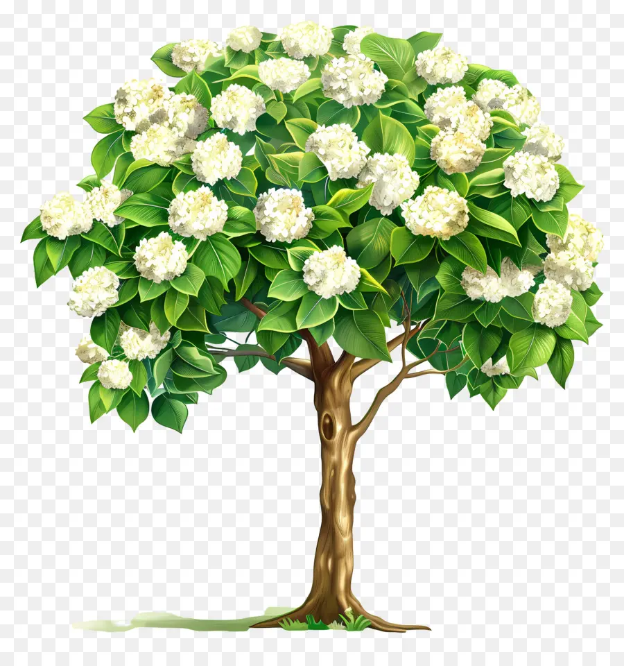 árbol De Hortensias Tropicales，Árbol PNG