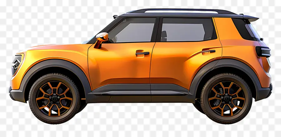 Suv Vista Lateral Del Auto，Orange Coche PNG