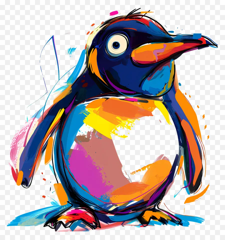 Dibujos Animados De Pingüinos，Pingüino Colorido PNG