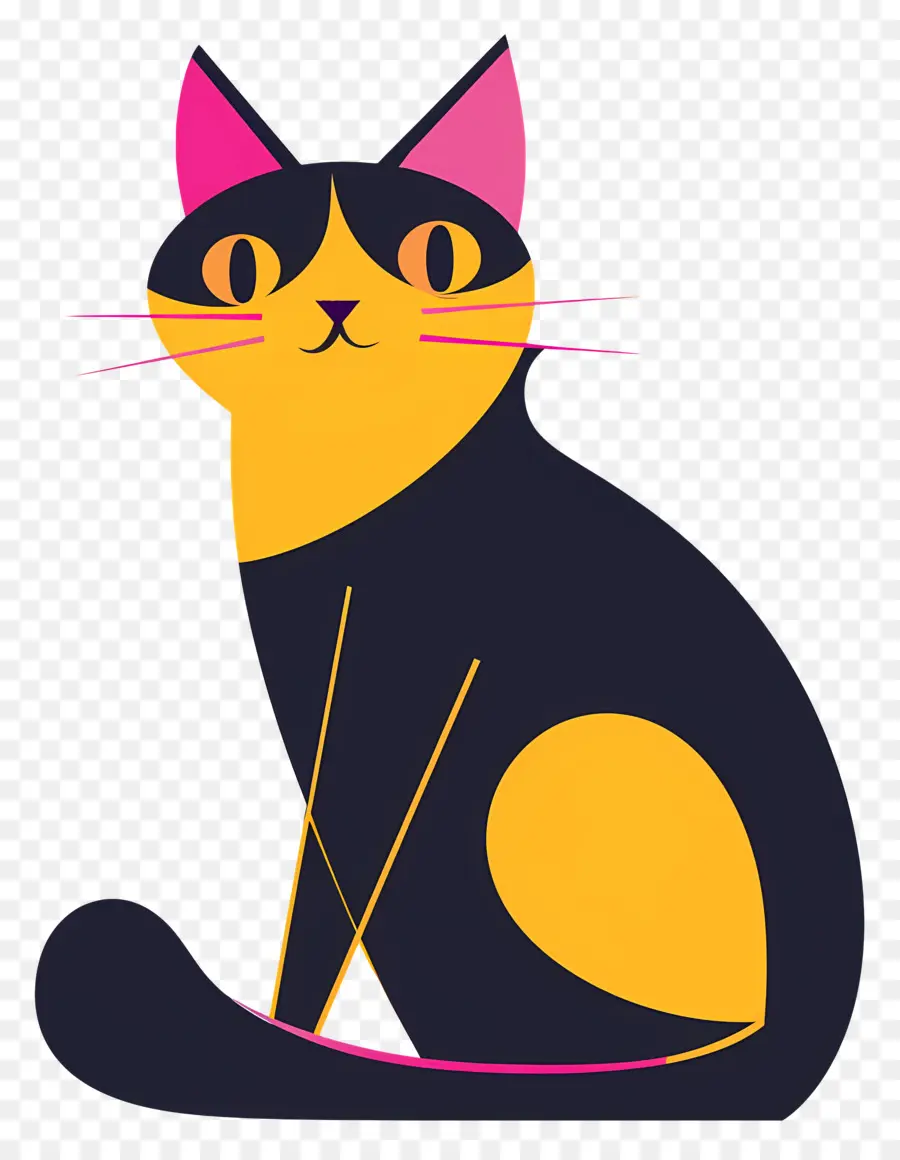 Gato，Gato Negro Y Amarillo PNG