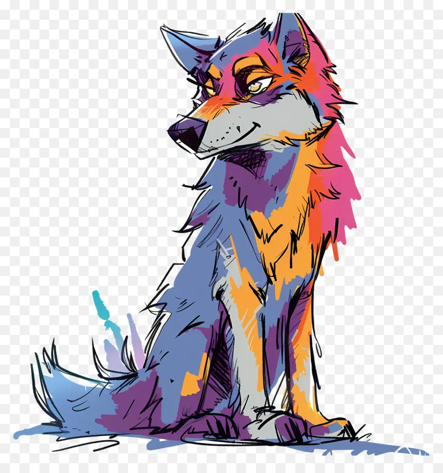 Lobo，Criatura Colorida PNG