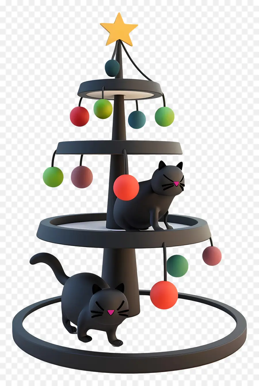 Árbol Del Gato，Árbol De Navidad Negro PNG