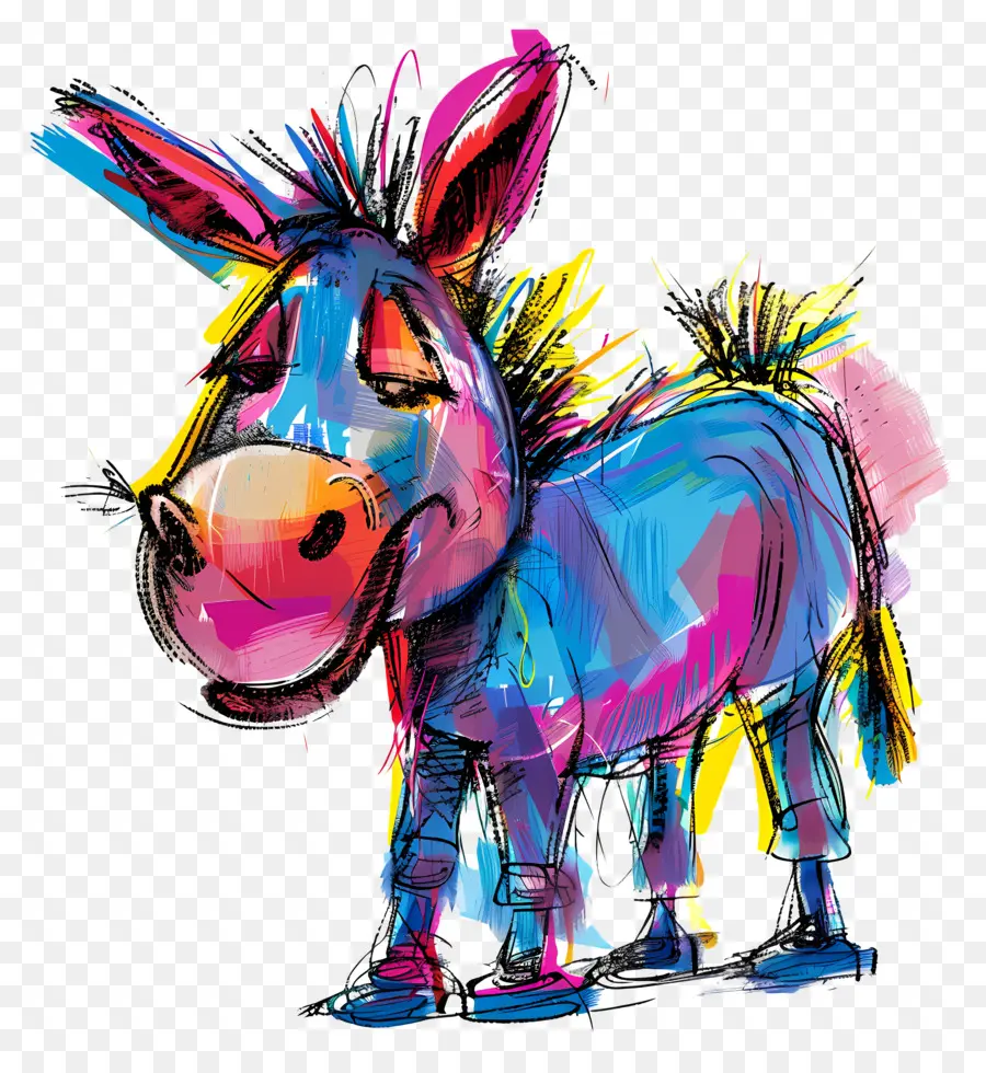 Burro，Pintura A La Acuarela PNG