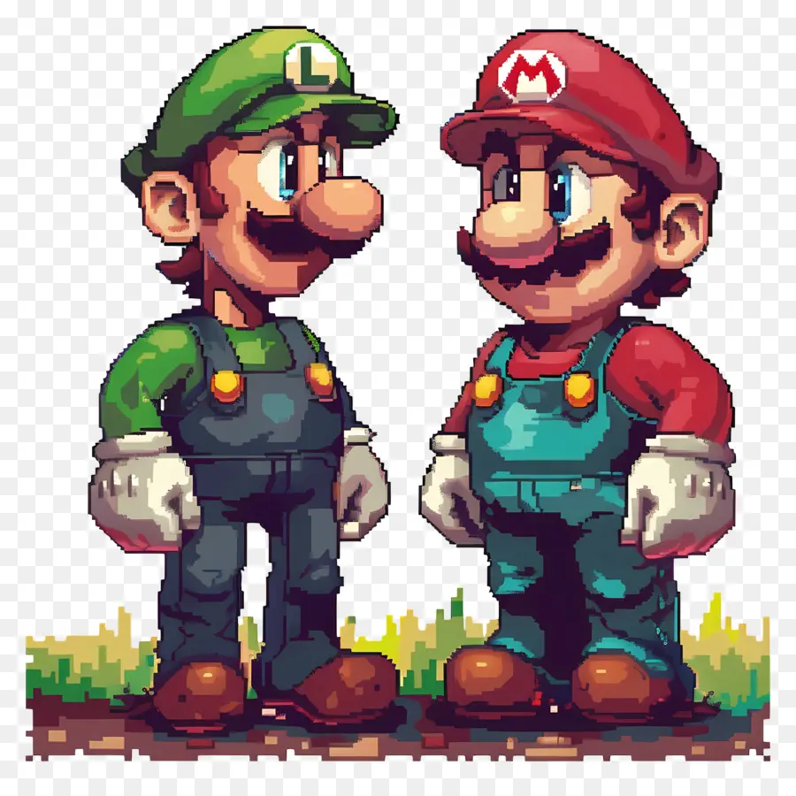 Mario Bros，Ilustración Pixelada PNG