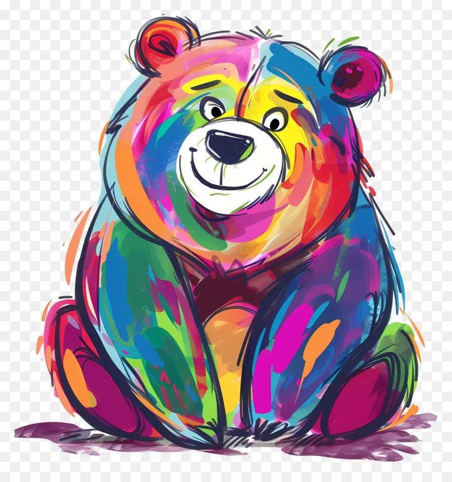 Cartoon Bear，Oso De Color PNG